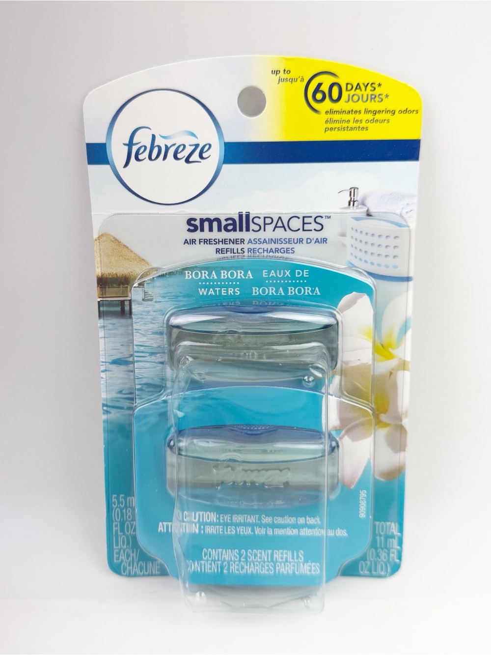 Febreze Small Spaces Air Freshener Bora Bora Waters Scent 2 Refills New
